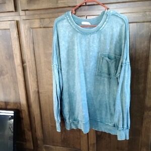 Zenana Outfitters Teal Crewneck Sweatshirt